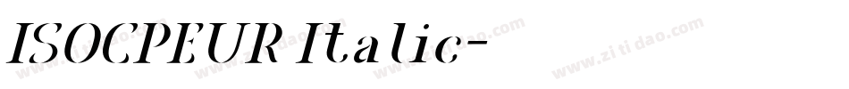 ISOCPEUR Italic字体转换